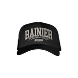 Rainier Retreat Black Trucker Hat